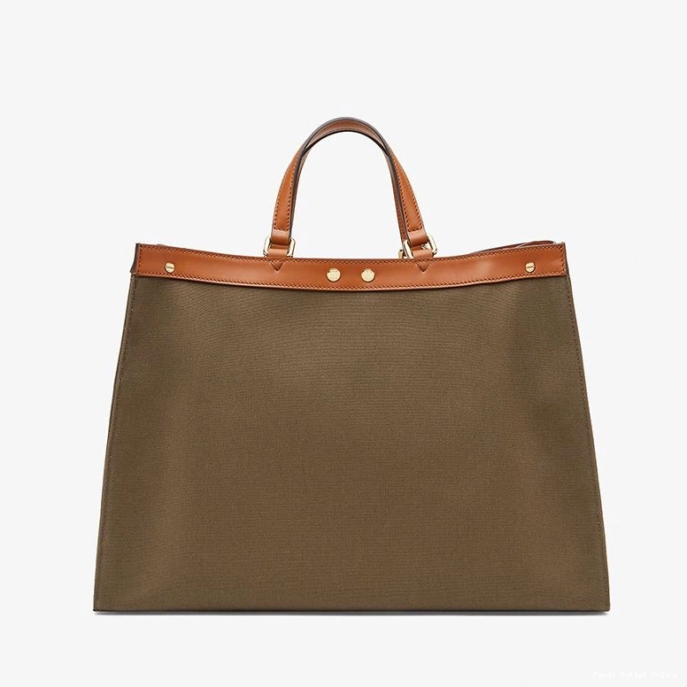 Cheap Motif Peekaboo In Fendi Coffee FF Medium Canvas X-Tote 0711